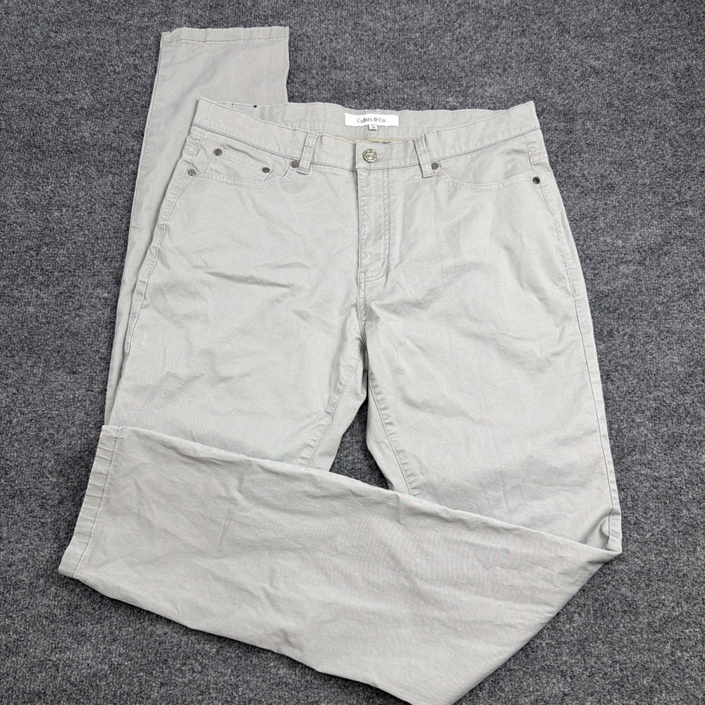 Collars & Co. CEO Chino Five-Pocket Cotton Stretch Pants Stone 34x34